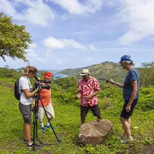 Cultural stop during a guided ATV tour in Faanui Valley