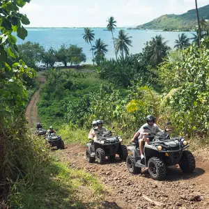 Bora Bora ATV tour on an island trail
