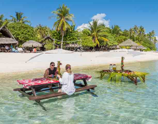 Snorkeling in the turquoise Bora Bora lagoon