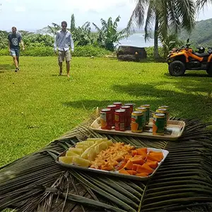 ATV riding through Faanui Valley in Bora Bora