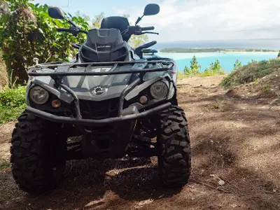 ATV and jet ski adventure combining Bora Bora mountain trails and lagoon