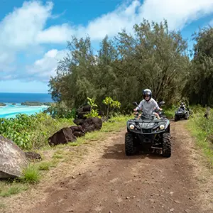 Bora Bora lagoon view from a Mount Popoti ATV viewpoint