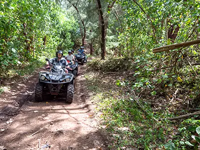 Bora Bora mountain and lagoon scenery during the ATV and jet ski combo
