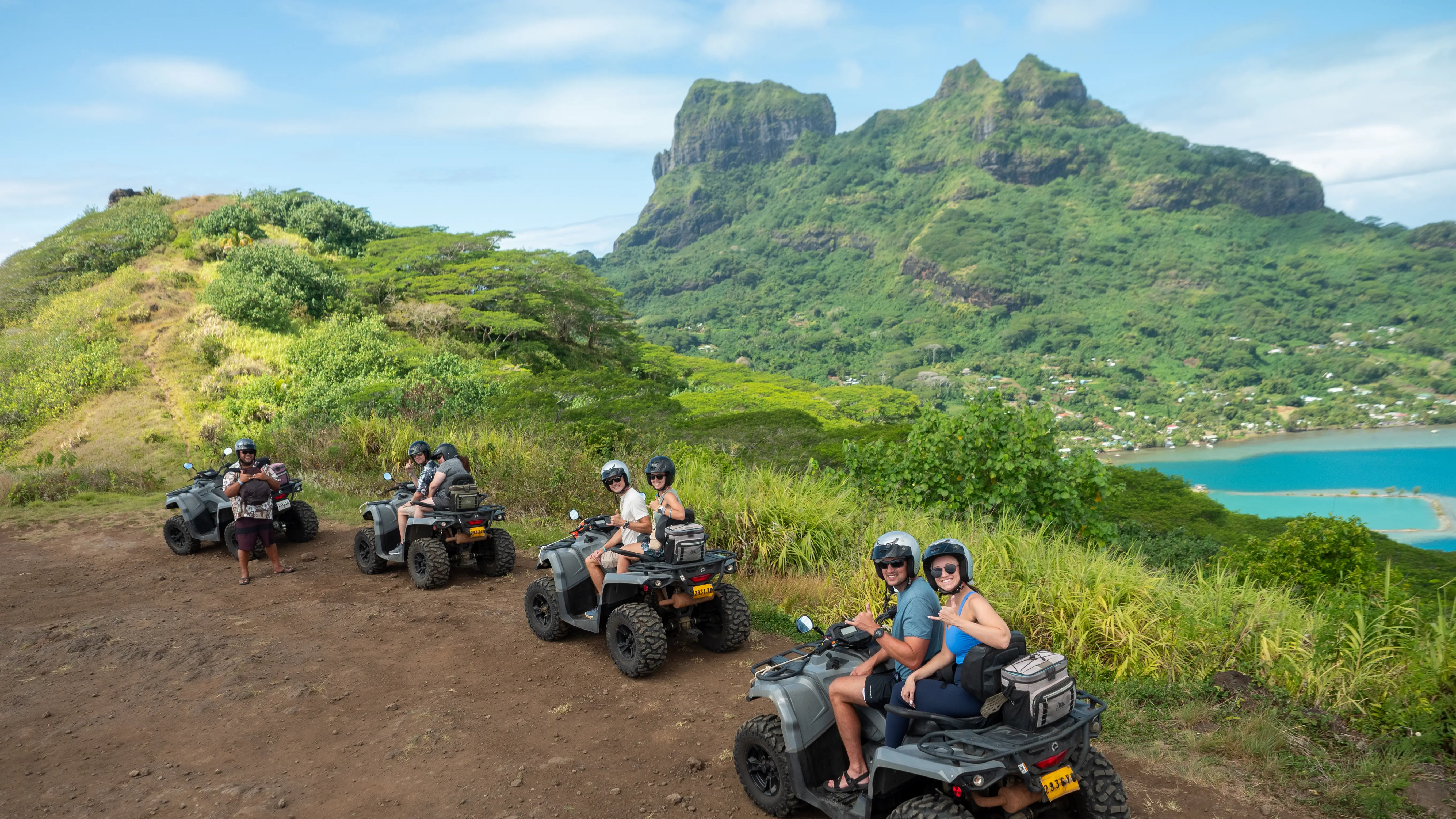 ATV tour on Mount Popoti combined with a Moana boat and snorkeling excursion in Bora Bora